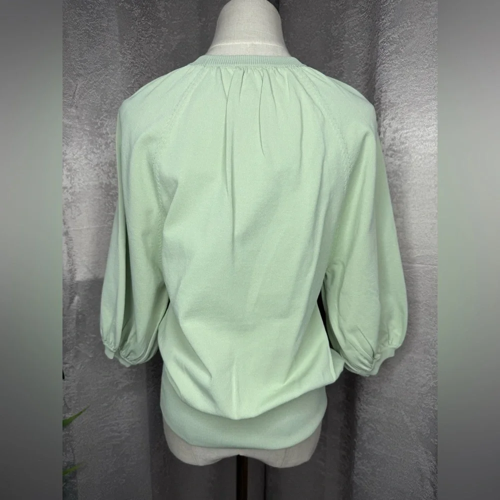 NWT ALEEZA PARIS Women’s Mint Green 3/4 Sleeve Knit Top Sz XS